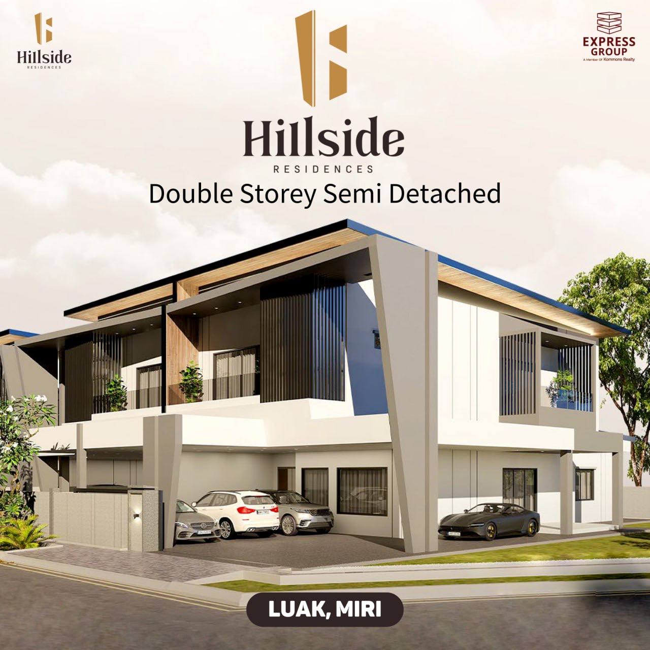 Hillside Residences Double Storey Semi Detached - for sale in Luak, Miri