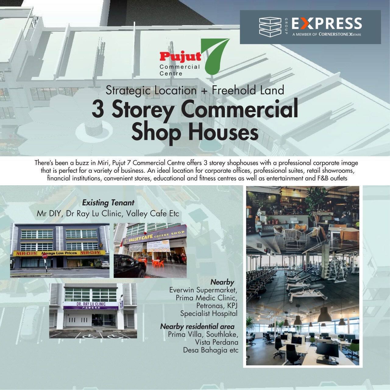 Brand NEW Three Storey Shoplot at Pujut 7 Commercial Centre, Miri - for sale in Pujut, Miri