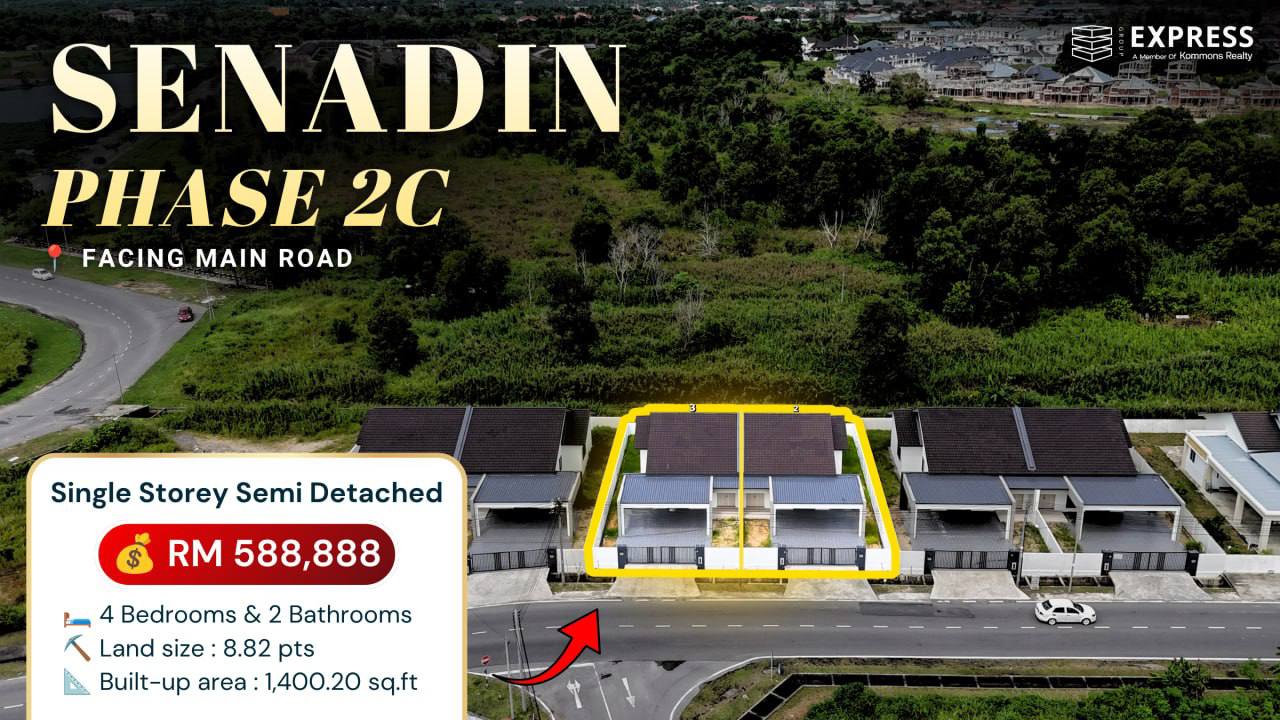 Brand New Single Storey Semi Detached Houses Phase 2C - house for sale in Senadin, Miri (photo 1 of 1)